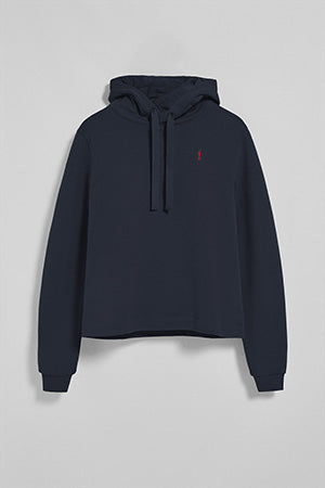 Sudadera con capucha azul marino con logo bordado Rigby Go