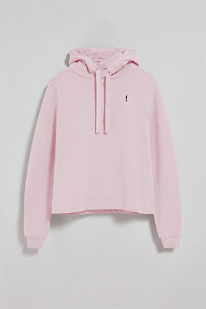 Sudadera con capucha rosa claro con logo bordado Rigby Go