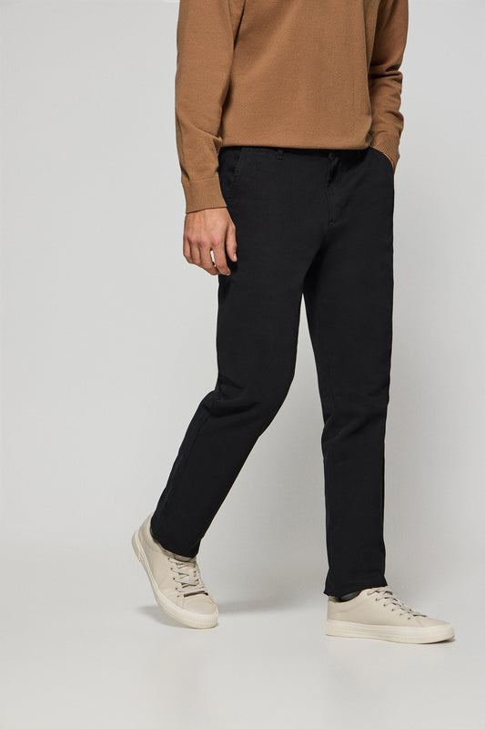Pantalón chino Vanya negro con bordado Polo Club