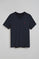 T-shirt azul marinho com decote em bico e logo bordado Rigby Go