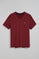 T-shirt grená com decote em bico e logo bordado Rigby Go
