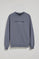 Sweatshirt azul denim com decote redondo com logotipo Polo Club
