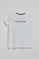 Camiseta de cuello redondo blanca con logo engomado Polo Club