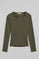 T-shirt verde militar Penelope com pormenor de botão nacarado Polo Club