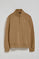 Sweatshirt com meio fecho de correr castanha com logotipo Rigby Go