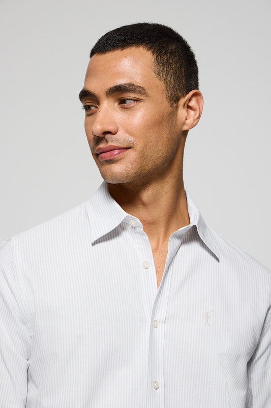Camisa raya yale gris claro con logo bordado Rigby Go