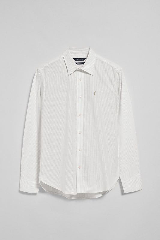 Camisa raya yale gris claro con logo bordado Rigby Go