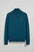 Jersey azul verdoso de punto con cremallera y logo bordado Rigby Go