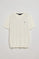Jersey beige de cuello redondo y manga corta con logo bordado