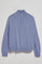 Blue half-zip knit jumper with Rigby Go embroidery
