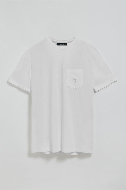 Camiseta blanca de manga corta con bolsillo y bordado Rigby Best