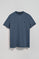 Camiseta azul denim básica de cuello redondo y bordado Rigby Best