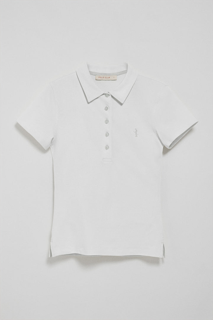 Polo blanco de manga corta de algodón y bordado Rigby Best