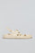 Sandalia beige de tiras Allegra tipo bio con detalle metálico