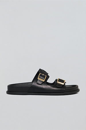 Black bio sandals with buckles