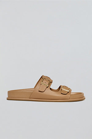Camel bio sandals with buckles