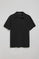 Polo preto Pascal sem botões com monograma bordado