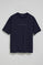 Camiseta azul marino de manga corta y cuello redondo con logotipo Polo Club