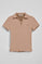 Light-brown buttonless polo shirt Pedraza with Polo Club rubber logo