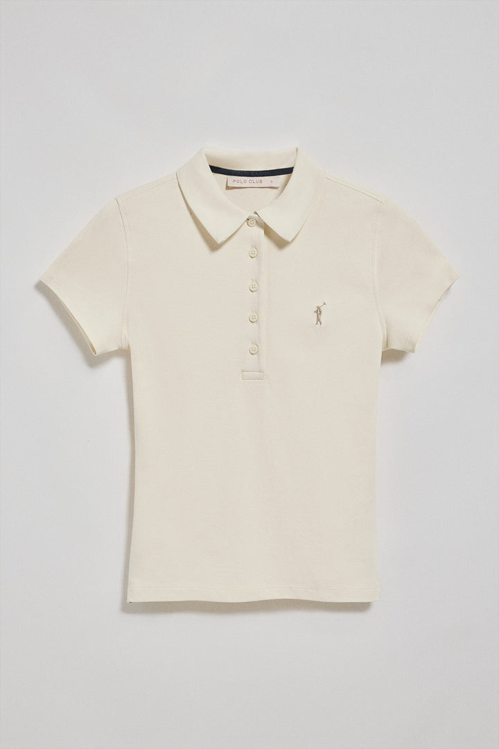 Nude five-button polo shirt Pereira with Rigby Go embroidery