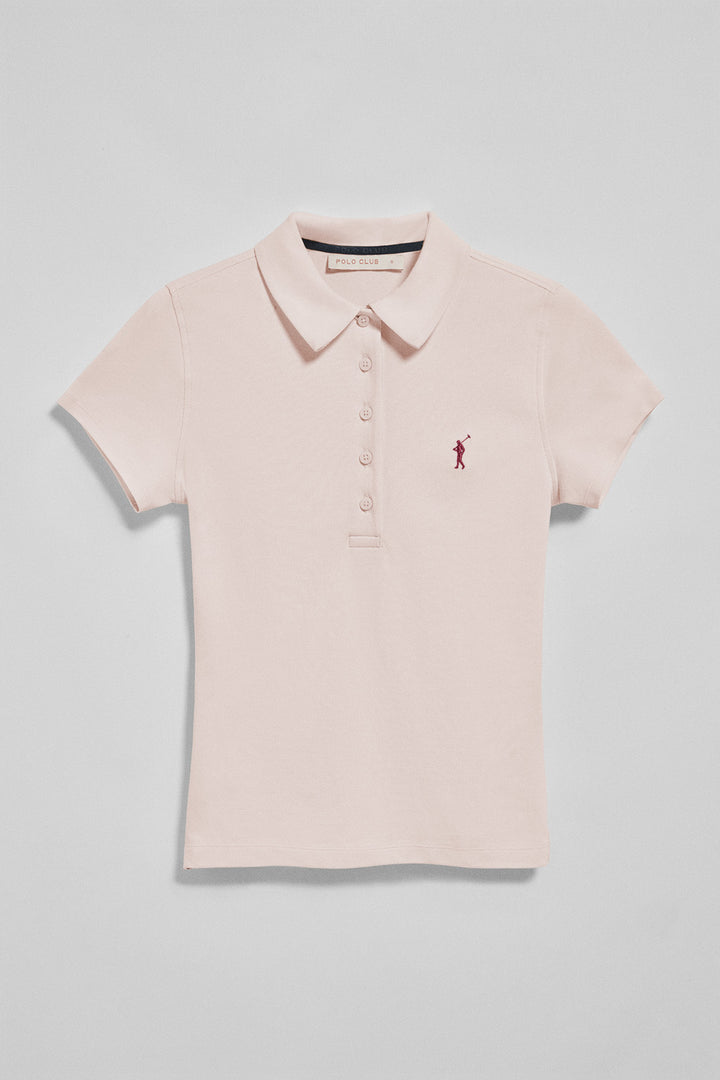 Polo Pereira rosa de cinco botones con bordado Rigby Go