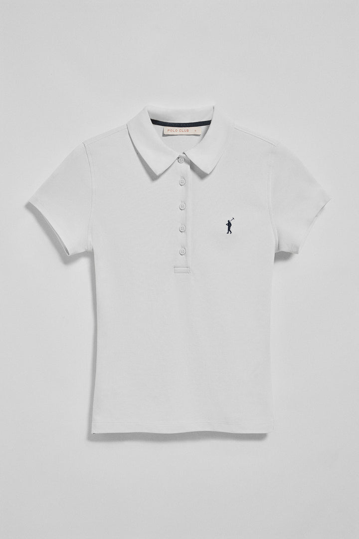 Polo Pereira blanco de cinco botones con bordado Rigby Go