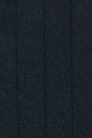 Vestido azul marino largo y acanalado con monograma bordado
