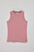 T-shirt básica rosa leve sem mangas e decote redondo com logo bordado Rigby Go