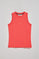 Camiseta básica color coral sin mangas y cuello redondo con logo bordado Rigby Go