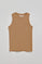 Camel ribbed tank top Tamika with Polo Club pearly button