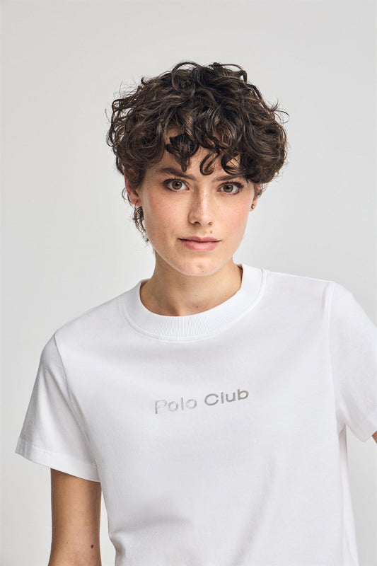 Koszulka Diamond w kolorze białym z nadrukiem print foil Polo Club