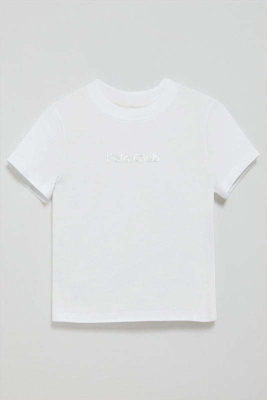 Koszulka Diamond w kolorze białym z nadrukiem print foil Polo Club