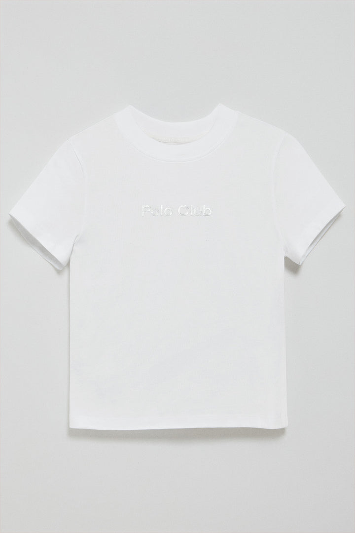 White T-shirt Diamond with Polo Club foil print