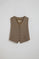 Chaleco Deia color taupe de algodón y lino con detalles Polo Club