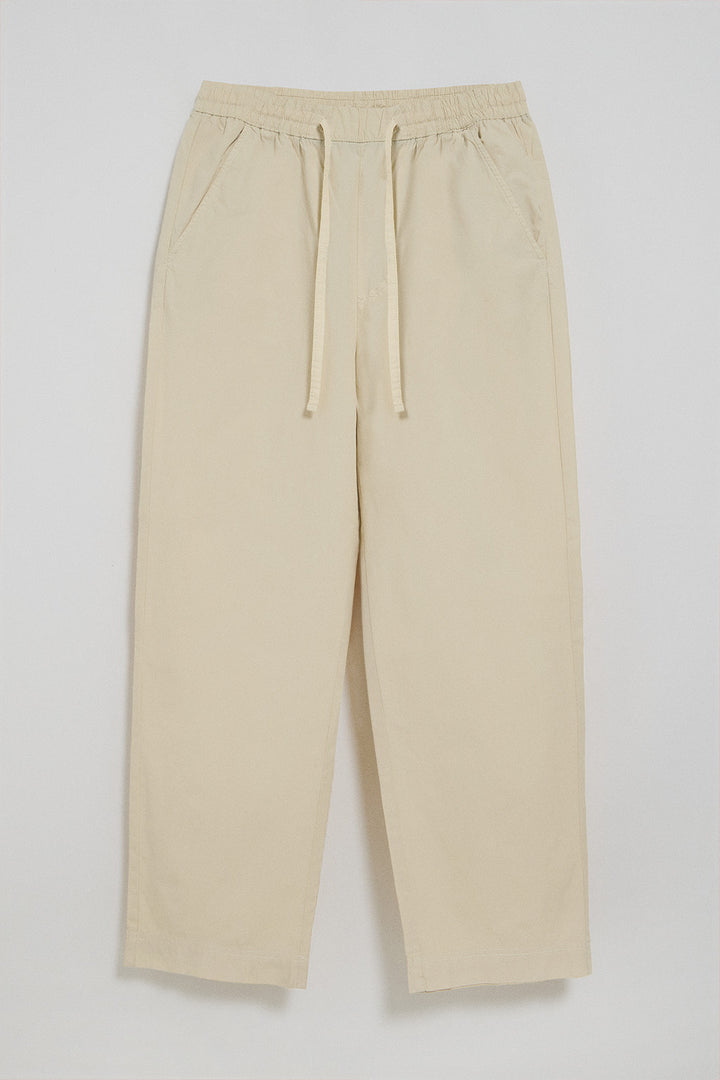 Pantalón Sunset de cintura elástica en beige
