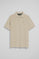 Polo beige de manga corta y tres botones con logo bordado Rigby Go