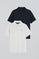 Pack de dos polos de tres botones azul marino y blanco con logo Rigby Go