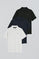 Pack de três polos de três botões em preto, azul marinho e branco com logo Rigby Go