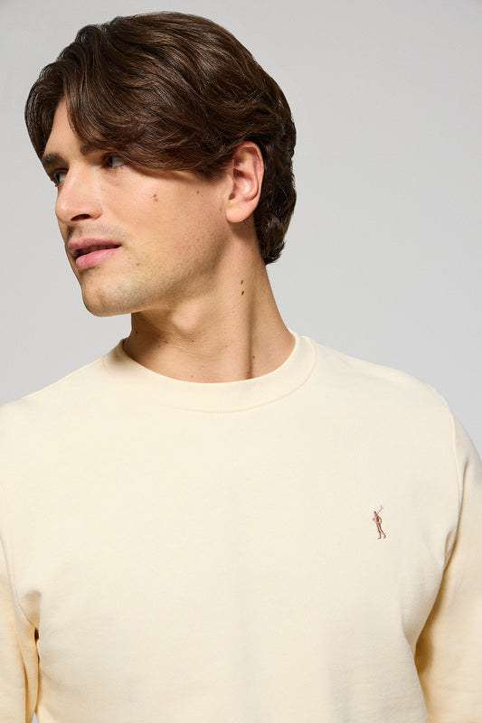 Sudadera color crudo relax de cuello redondo y bordado Rigby Go