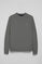 Sweatshirt cinzento asfalto relax com decote redondo com logo Rigby Go engomado