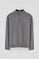 Sudadera gris asfalto de media cremallera y bordado Rigby Go