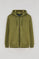 Sweatshirt verde com capuz e fecho de correr com logo Rigby Go