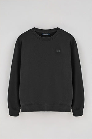 Sweatshirt preta relax com decote redondo com pormenor Polo Club