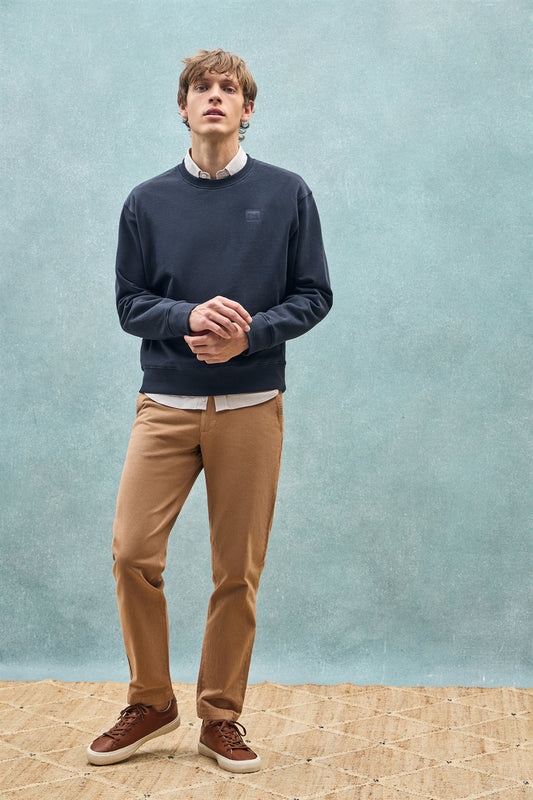 Sweatshirt navy relax com decote redondo com pormenor Polo Club