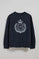 Sweatshirt Saddie azul marinho com grafismo náutico bordado