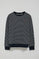 Sweatshirt Captain azul marinho às riscas com monograma bordado