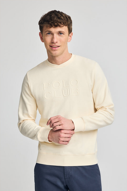 Sweatshirt folgada Iconic cor crua com logo em relevo