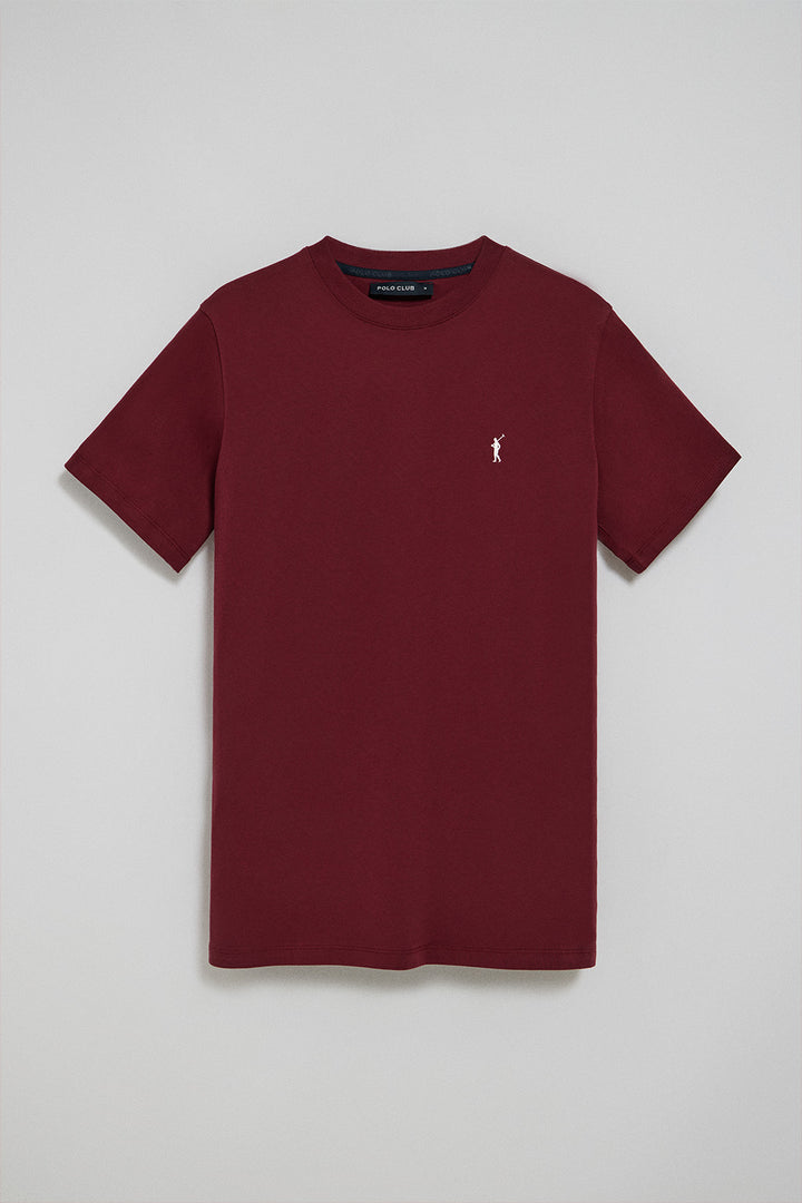 Camiseta granate con cuello redondo y bordado Rigby Go