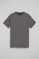 Camiseta gris asfalto con cuello redondo y bordado Rigby Go