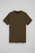 Khaki round-neck T-shirt with Rigby Go embroidery